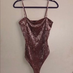 Pink Velvet Forever21 bodysuit, Medium, Brand new